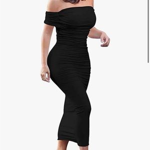Black ruched dress
